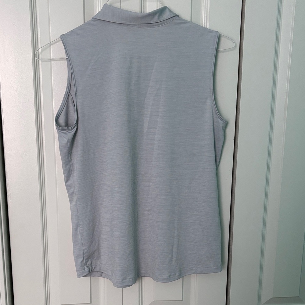 Lady Hagan Light Gray Sleeveless V-Neck Polo Shirt Size Large - Picture 3 of 4